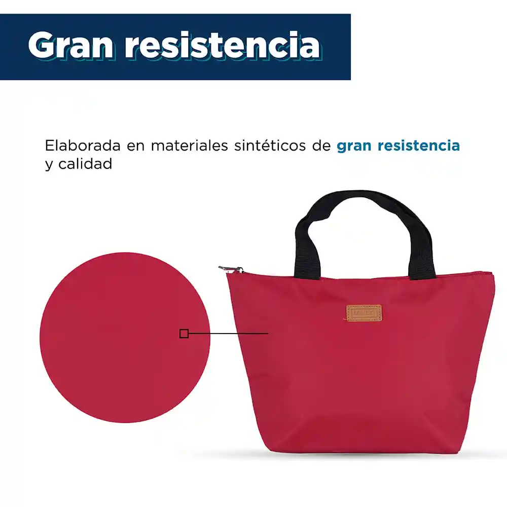 Miniso Lonchera Lisa Rojo 31.5x20.5x10cm