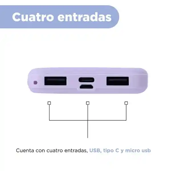 Batería Portátil Power Bank Con 2 Puertos Miniso