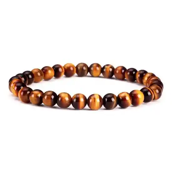 Pulsera de Protección Piedra Ojo de Tigre Elástica Unisex