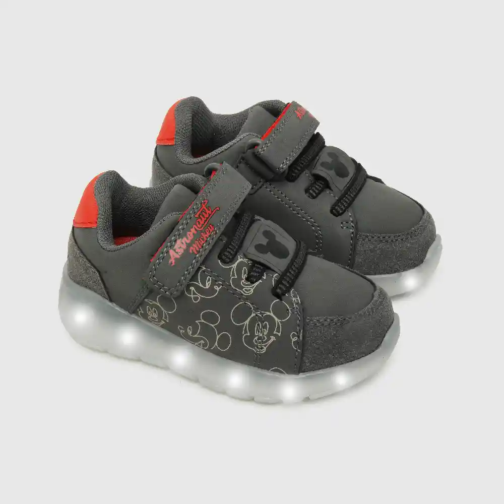 Zapatillas Luces Glow De Niño Negro Talla 23