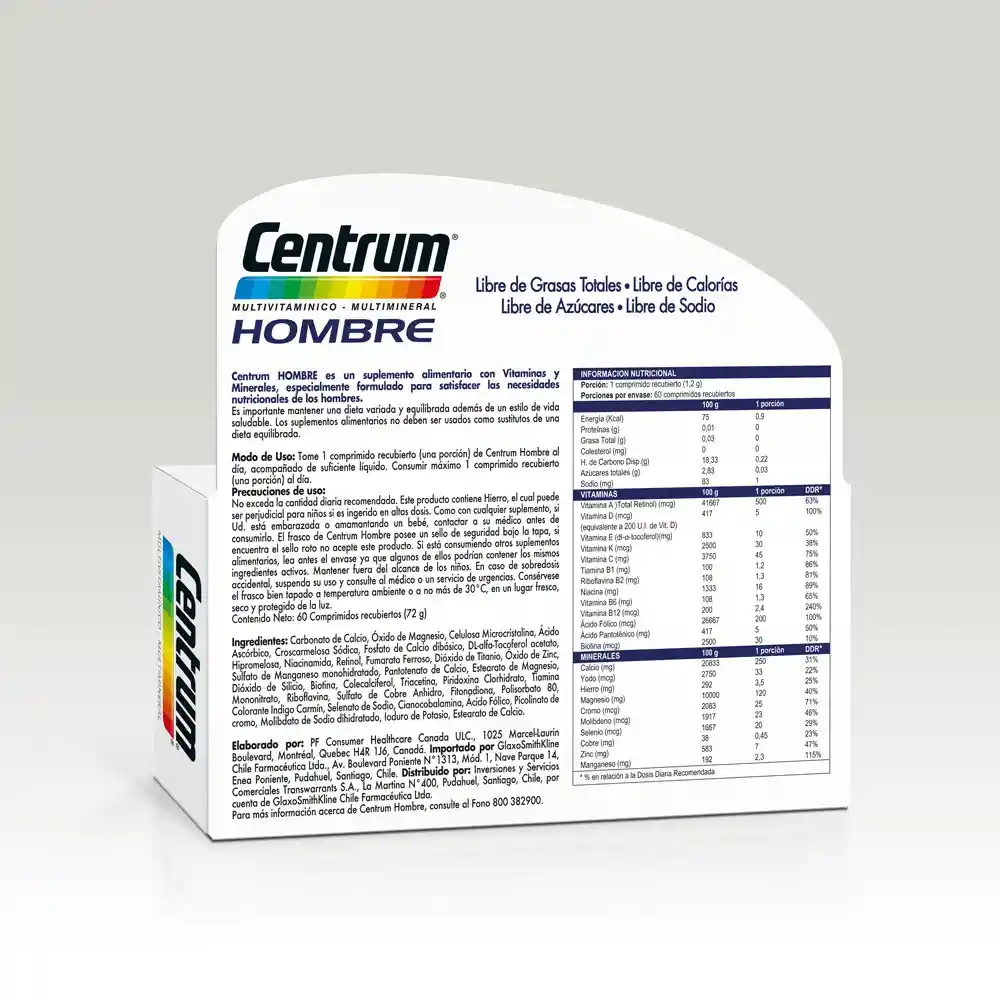 Centrum Multivitamínico Hombre 18 + Años