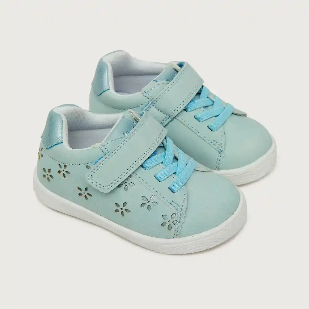 Zapatillas Urbana Niña Flores Aqua Talla 27