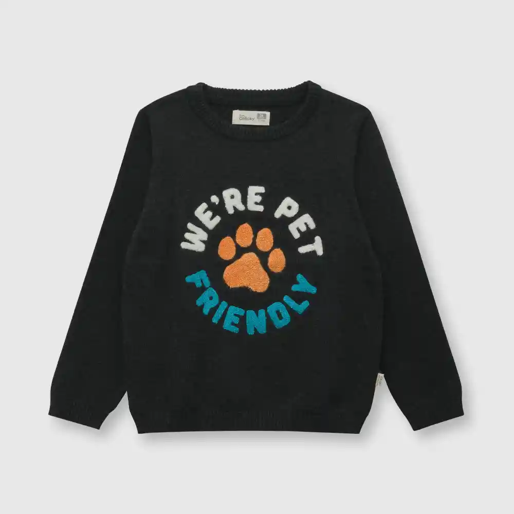 Sweater Pet De Bebé Niño Gris Talla 18/24m