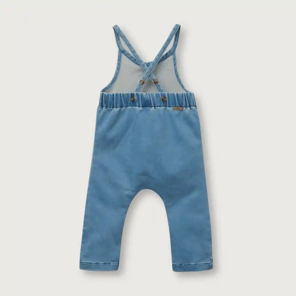 Jardinera Larga Cruzada En Espalda Niño Denim Talla 6 M