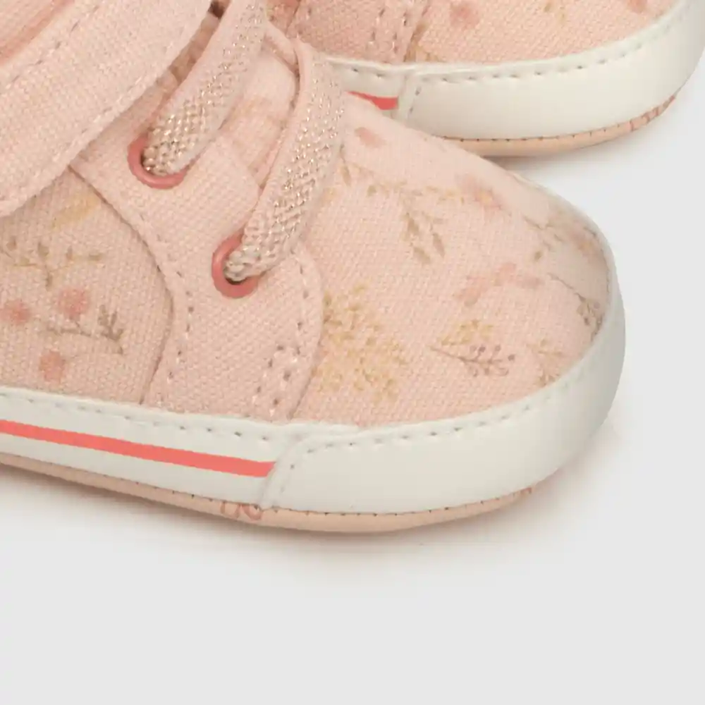 Zapatillas Floral De Niña Rosado Talla 15