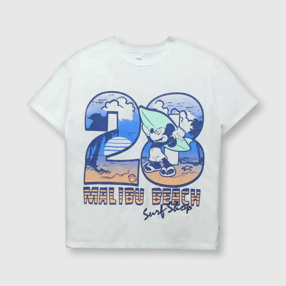 Polera Mickey De Niño Blanca Talla 2a