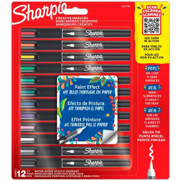 Sharpie Marcador Acrílico Punta Pincel Color