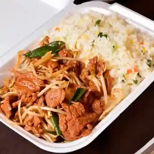 Diente Dragón Carne con Arroz