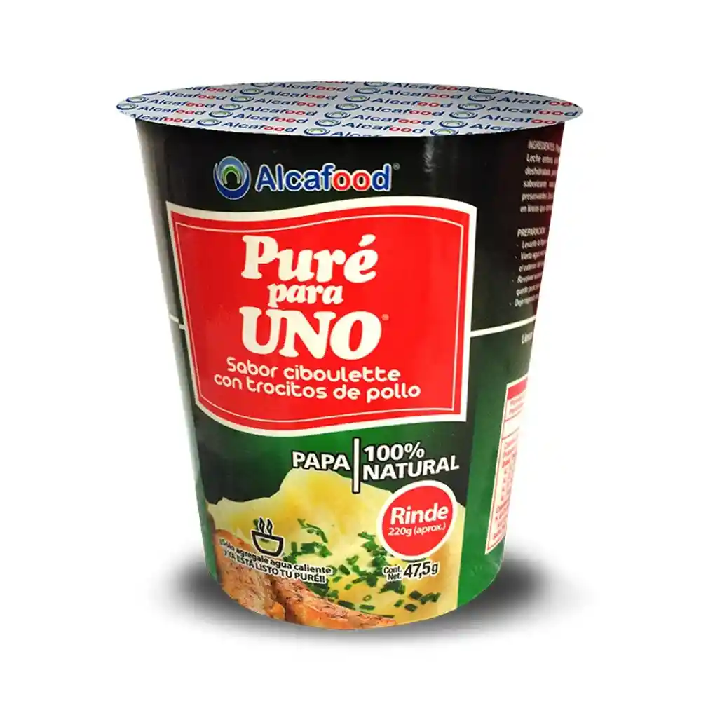 Puré Para Uno Pollo Ciboullete Vaso - Alcafoods -