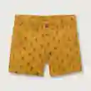 Bermuda Full Print De Piñas Para Niño Mostaza Talla 4a