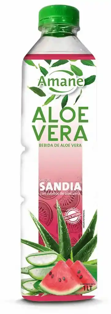 Amane Agua De Aloe Vera Sabor Sandia 1L