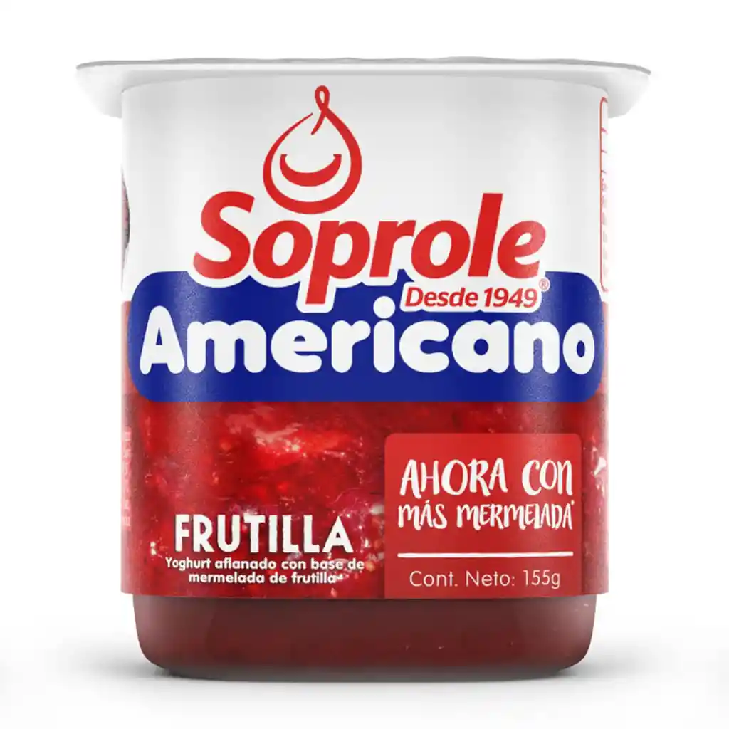 Soprole Yoghurt Tipo Americano con Mermelada de Frutilla 