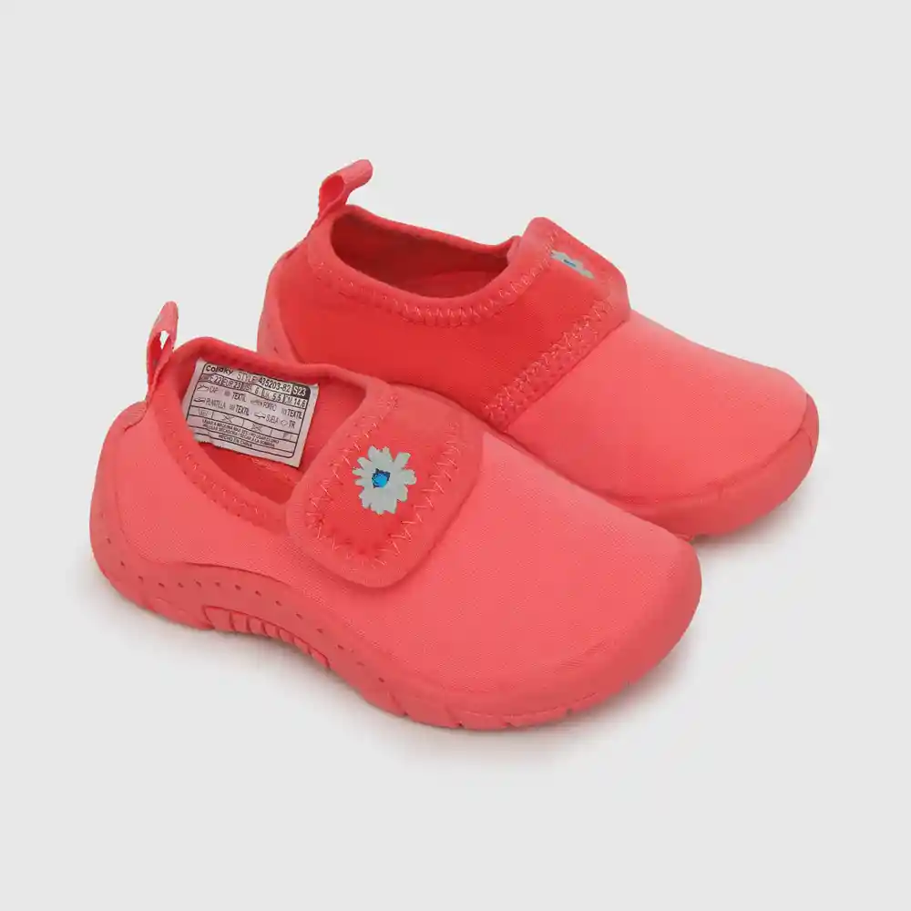 Zapatos Aqua Sock Velcro De Niña Rojo Talla 25