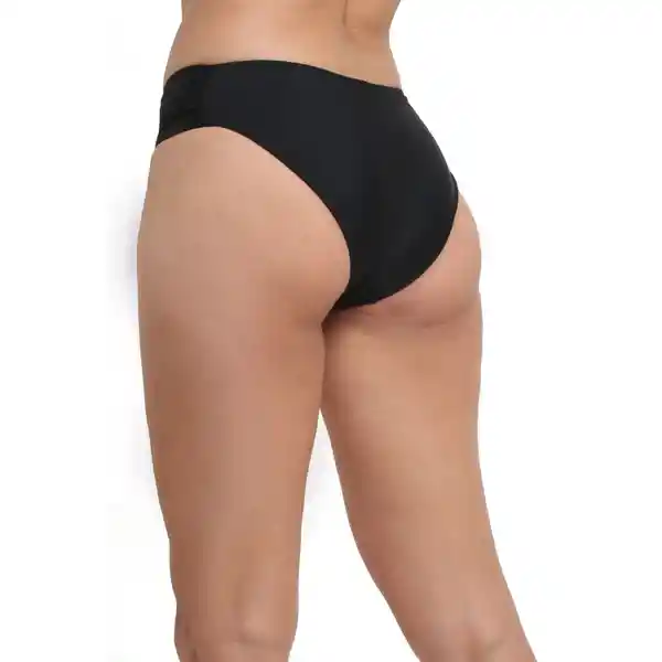 Bikini Clásico Costados Drapeados Negro Talla L Samia