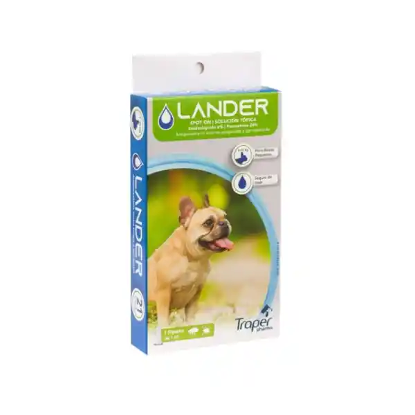 Traper Antiparasitario Externo Pipeta Lander Para Perros 4-10 Kg