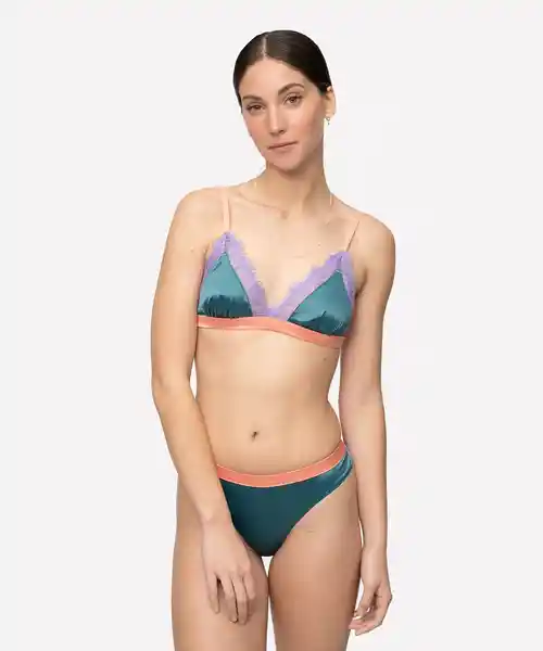 Lounge Bralette Dreamy Triángulo Encaje Petróleo M