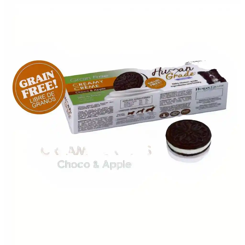 Human Grade Galletas Sandwich Creamy Crémes Choco y Manzana para Perro Adulto