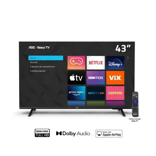 Led Roku Aoc 43s5135 Smart Tv Fhd