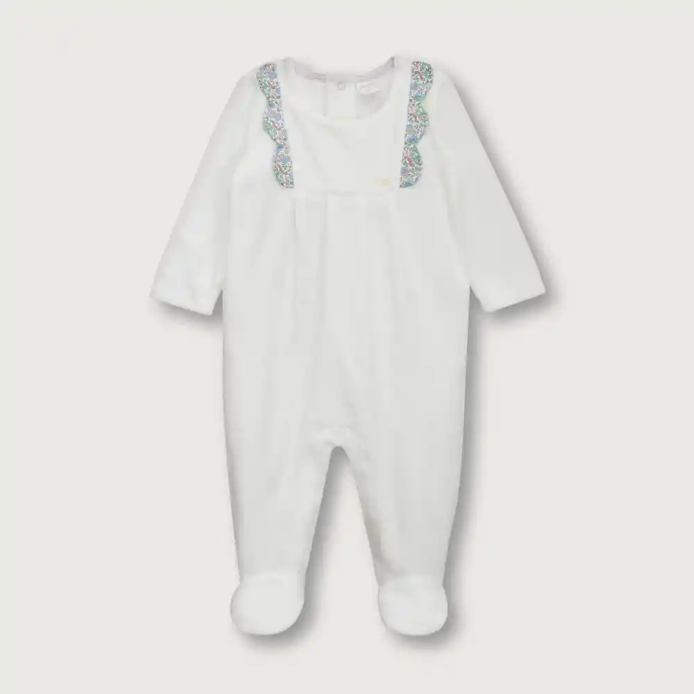 Enterizo Pétalos De Bebé Niña Blanco Talla 6m