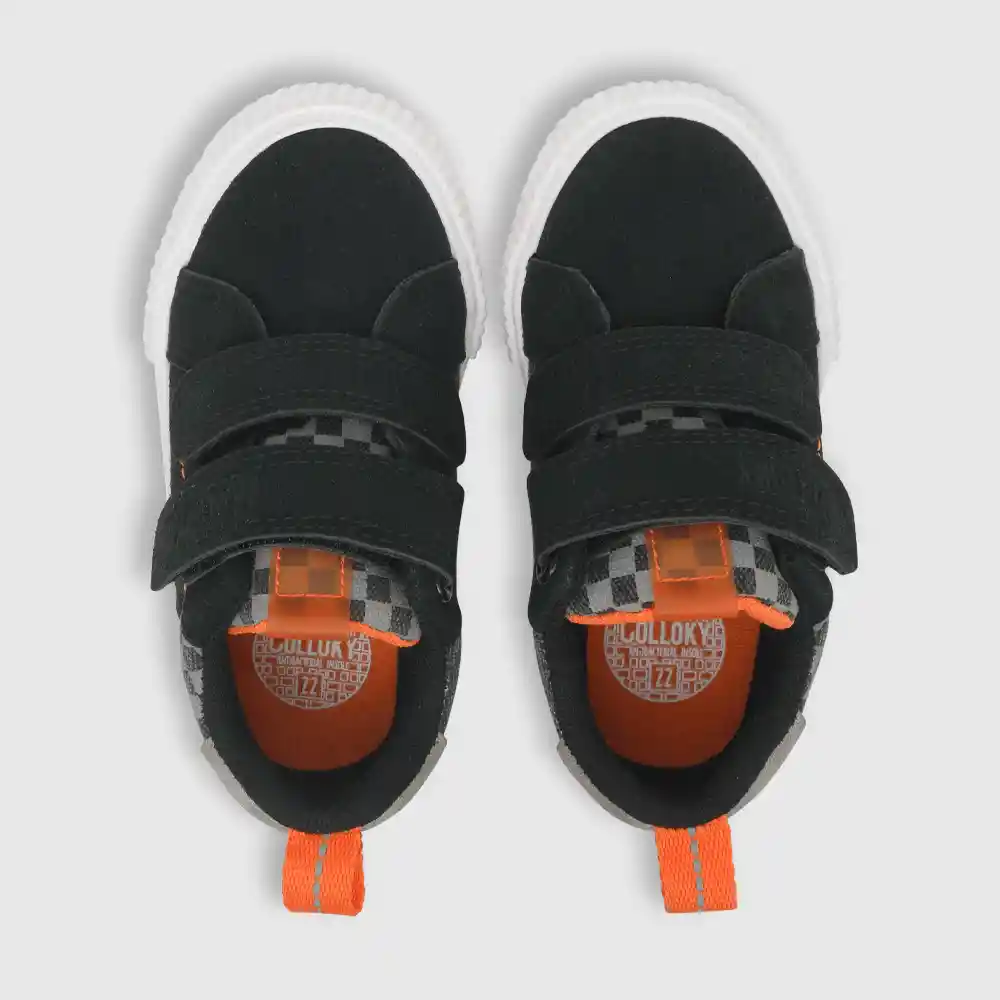 Zapatillas Urbana Dos Velcros Negro Talla 21