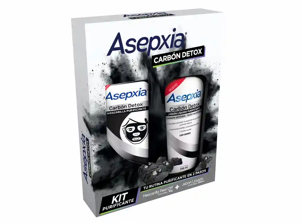 Pack Mascarilla 30 G + Jabon Liquido Purificante Carbon 200 Ml