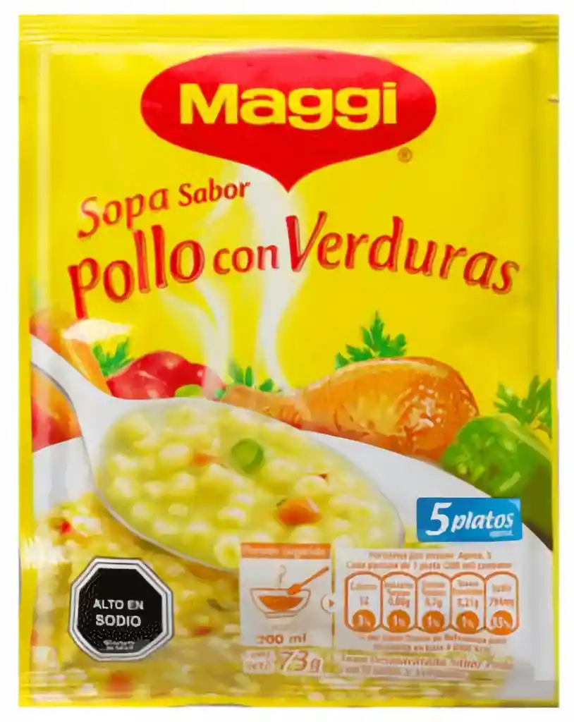 Maggi Sopa De Pollo Con Verduras Y Fideos