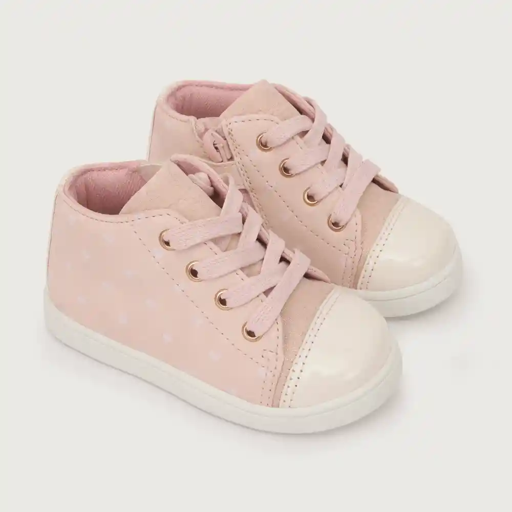 Botines Urbano Corazones De Niña Rosado Talla 21