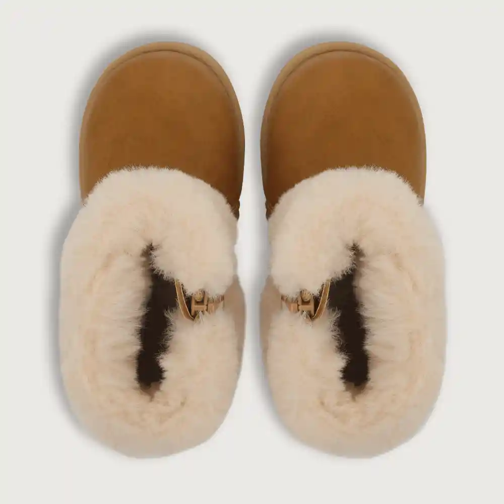 Botas Niña Con Pelos Camel Talla 28