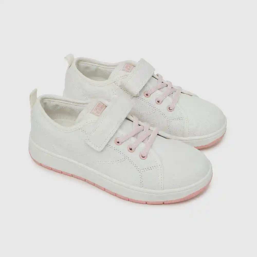 Zapatillas Lona De Niña Blanco Talla 38