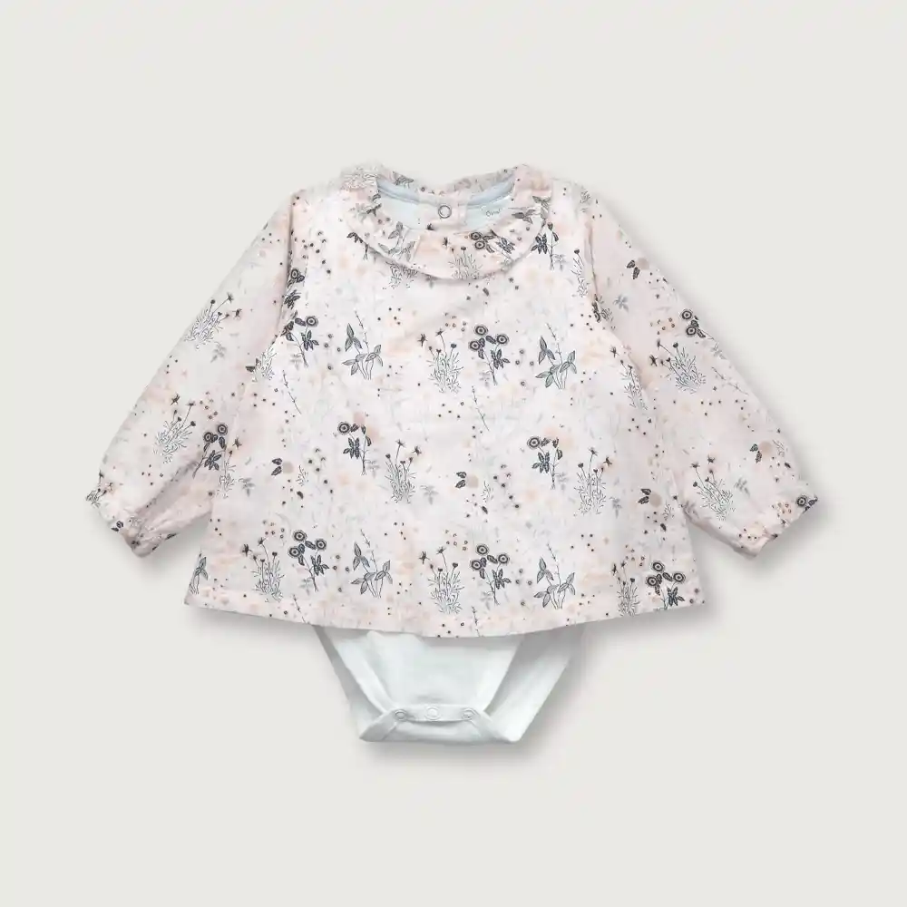 Body Flores Niña Rosado Talla 6M Opaline