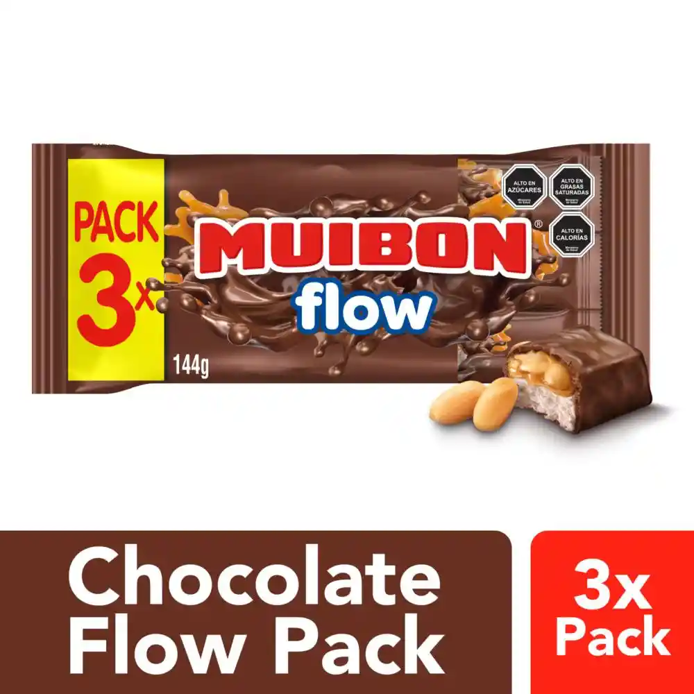 Muibon Flow Barra Nougat de Chocolate con Caramelo y Maní