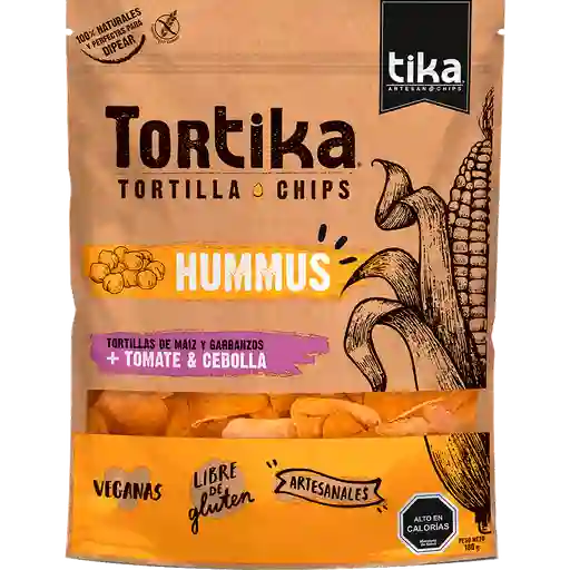 Tika Chips de Tortilla Hummus Sabor Tomate y Cebolla
