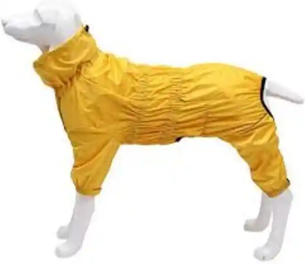 Impermeable Para Perro Amarillo Cuello a Cola Grande