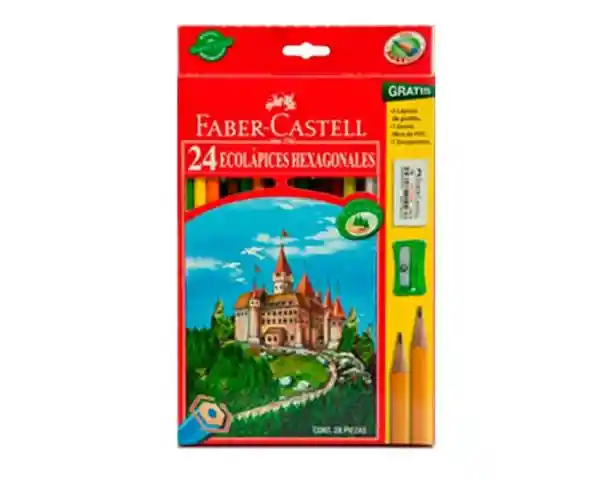 Faber Castell Lápiz de Color Hexagonal 24 Und