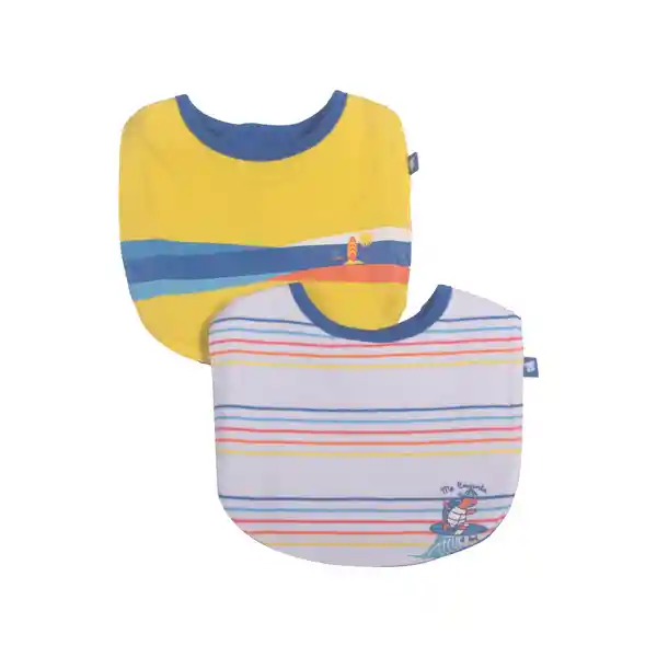 Set 2 Pzas Babero Niño Multicolor Pillín 12 M