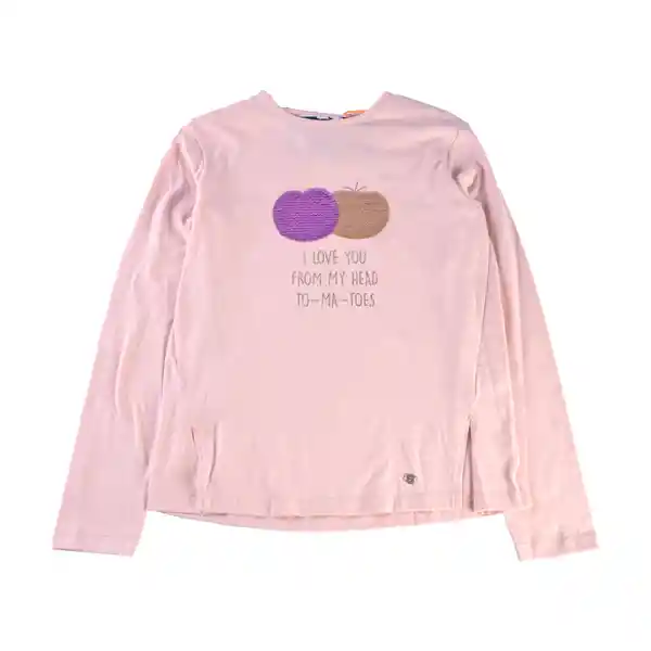 Polera Manga Larga Niña Color Rosado Talla 14 Pillin