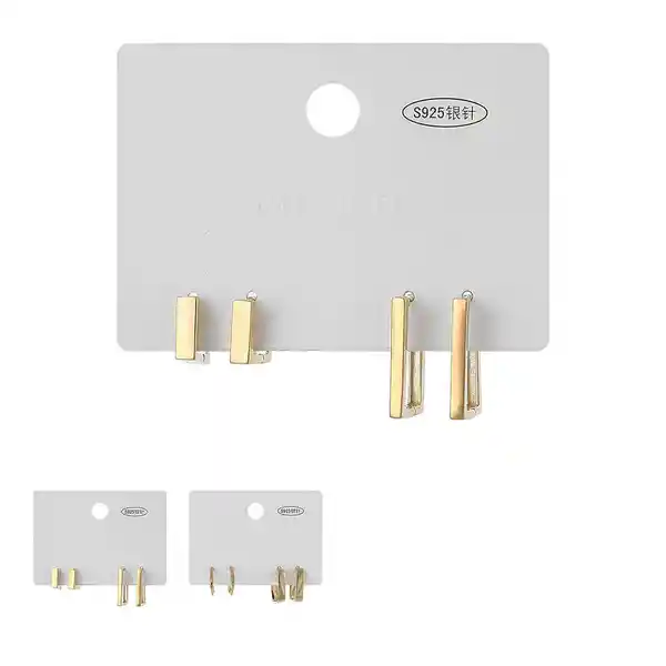 Pack de Aretes Brillantes Básicos Modelos Mixtos Miniso