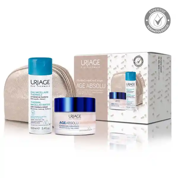 Uriage Set 23 Ddm Age Abs Rose + Micelar Nds + Cosmetiquero Gwp