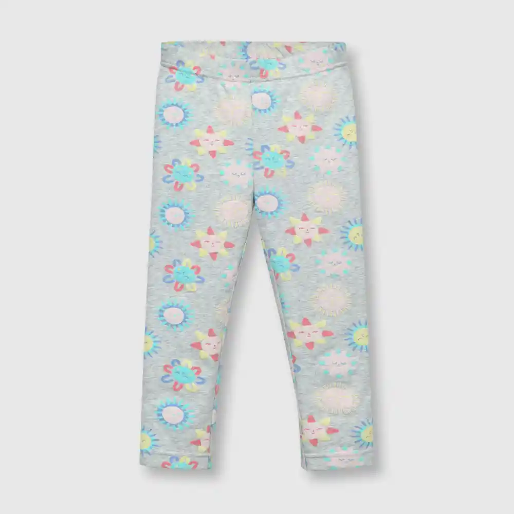 Pantalón Estampado De Bebe Niña Gris Talla 18/24m