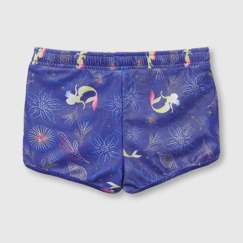 Short Sirenita Con Filtro Uv De Niña Lila Talla 12a