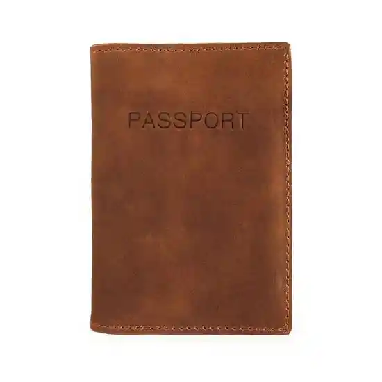 Porta Pasaporte Porta Documentos Funda Cuero Café