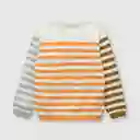 Sweater Listado De Bebe Niño Blanco Talla 36m