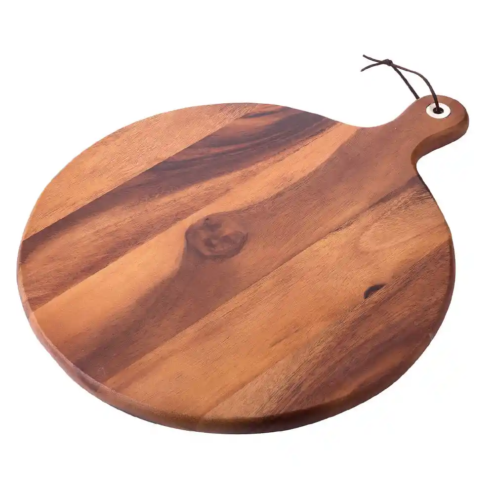 Tabla Krea Con Mango Redonda Acacia