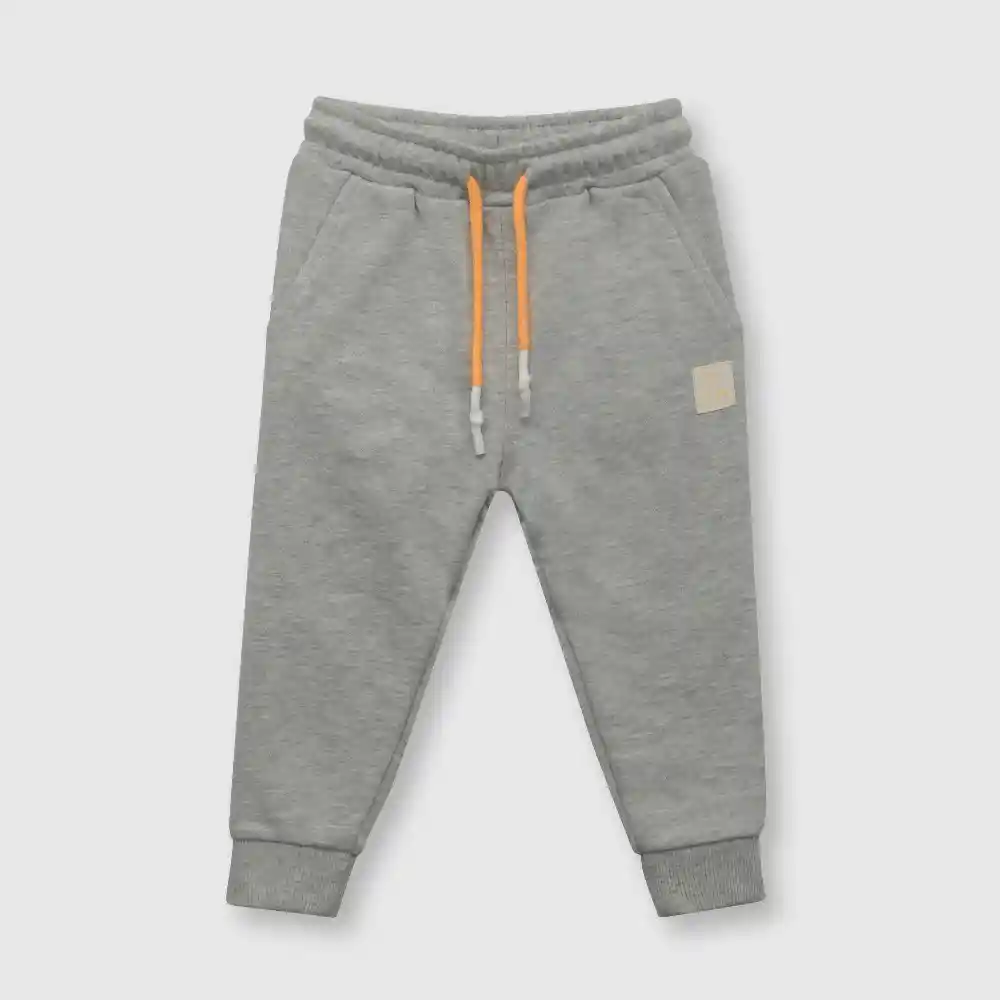 Pantalón De Bebé Con Puño Niño Gris Talla 3/6m