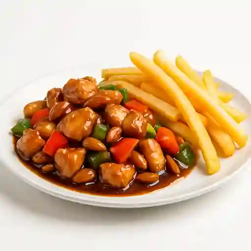 Pollo Chiten con Papas Fritos