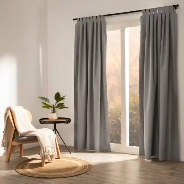 Cortina Blackout Color Presillas Blanco 140 x 240 cm Casaideas
