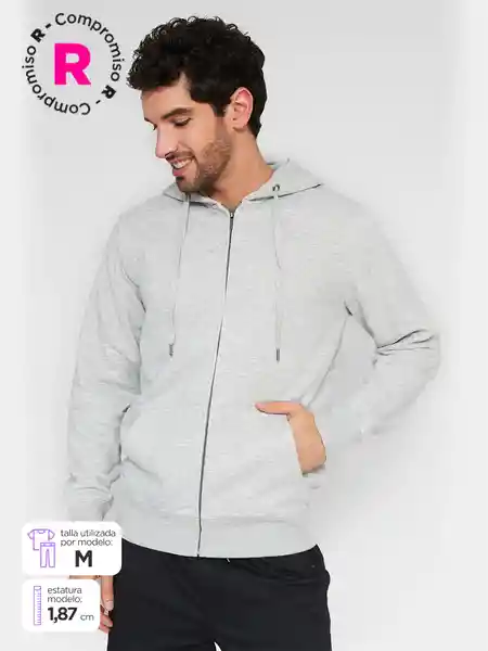 Kenneth Stevens Polera Full Zipper Bas Gris Melange M SS25