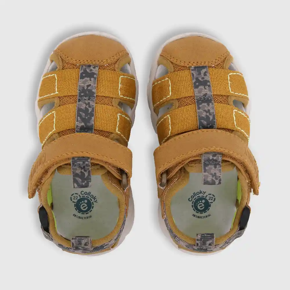 Sandalias Straps Chunky De Niño Amarillo Talla 21