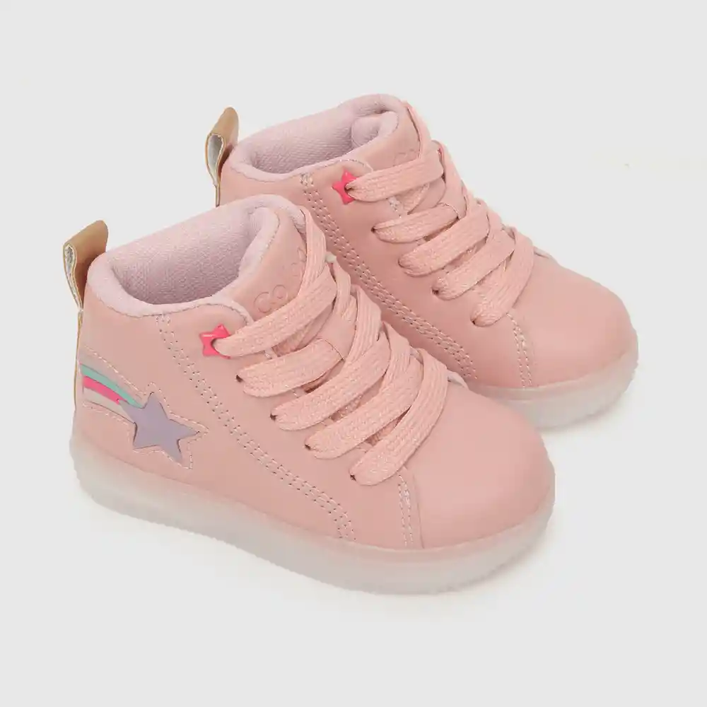 Zapatillas Cordones Niña Rosado Talla 22