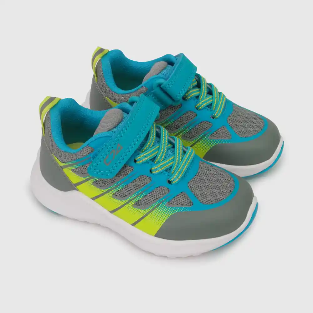 Zapatillas Deportivas Para Niño Gris Y Amarillo Talla 23